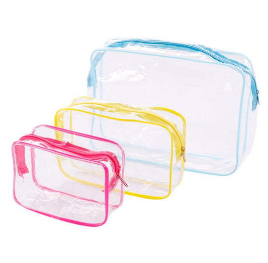 eTya Travel PVC Cosmetic Bags Women Transparent Clear Zipper Makeup Bags Organizer Bath Wash Make Up Tote Handbags Case