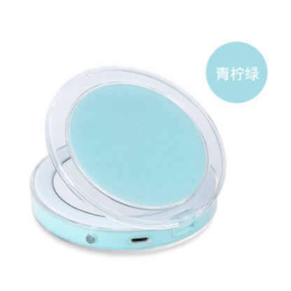 LED mini light filled mirror with light, portable circular makeup mirror, portable gift, small mirror, USB charging, one piece f