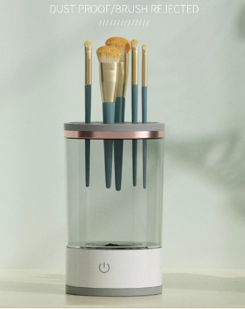 Automatic makeup brush cleaner