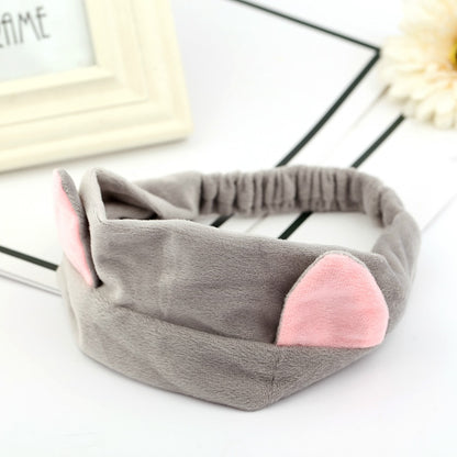 Cute Cat Ears Headband Hairband Turban Spa Bath Wash Elastic Hair Band Wrap Clips Hair Accessories Makeup Tool