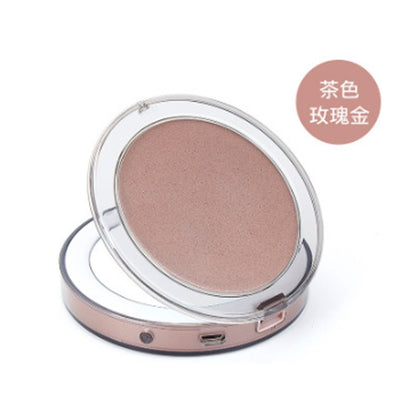 LED mini light filled mirror with light, portable circular makeup mirror, portable gift, small mirror, USB charging, one piece f